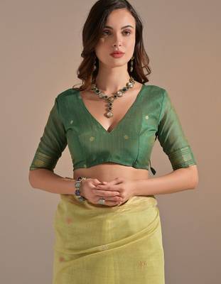 Woven Design Zari Pure Cotton Muga Saree 4