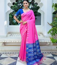 Ethnic Motifs Phulkari Tussar Saree