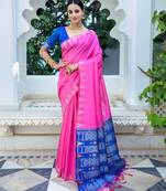 Ethnic Motifs Phulkari Tussar Saree