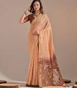 Woven Design Zari Pure Cotton Muga Saree