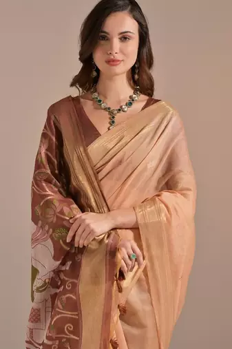 Woven Design Zari Pure Cotton Muga Saree
