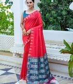 Ethnic Motifs Phulkari Tussar Saree