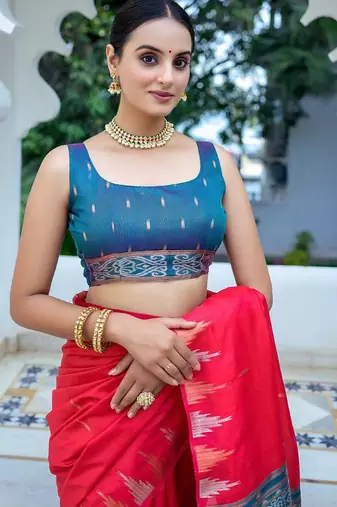 Ethnic Motifs Phulkari Tussar Saree