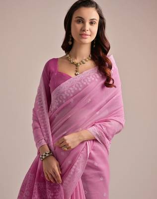 Woven Design Zari Pure Cotton Muga Saree 3