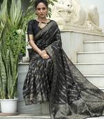Ethnic Motifs Zari Woven Banarasi Saree