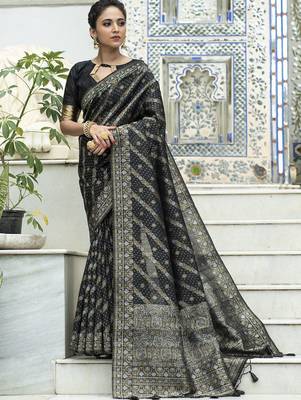 Ethnic Motifs Zari Woven Banarasi Saree 2
