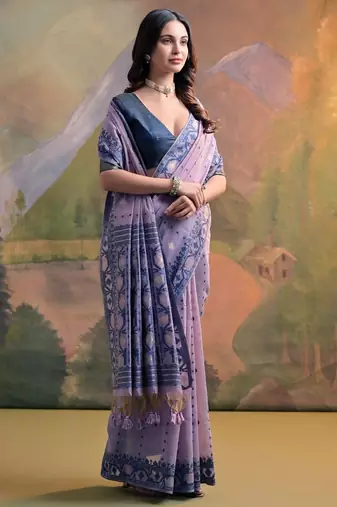 Woven Design Zari Pure Cotton Muga Saree