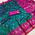 Sea green soft silk blend pochampalli saree with zari weaving meenakari design