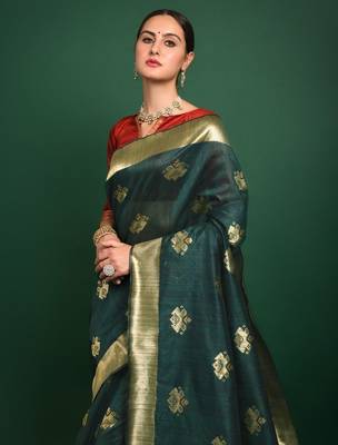 Ethnic Motifs Zari Woven Patola Saree 1