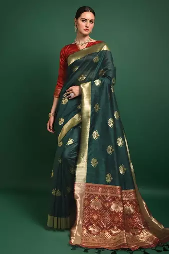 Ethnic Motifs Zari Woven Patola Saree
