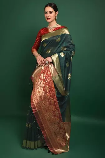 Ethnic Motifs Zari Woven Patola Saree