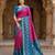 Wine soft silk blend pochampalli saree with zari weaving meenakari design