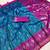 Teal blue soft silk blend pochampalli saree with zari weaving meenakari design
