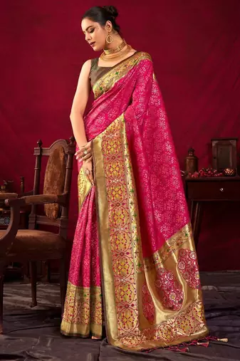 Ethnic Motifs Woven Design Zari Paithani Saree