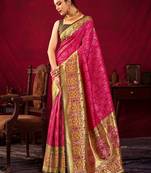Ethnic Motifs Woven Design Zari Paithani Saree
