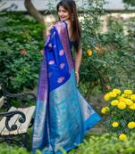 Ethnic Motifs Zari Silk Banarasi Saree
