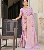 Floral Printed Zari Banarasi Saree