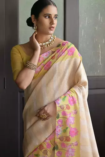 Ethnic Motifs Woven Design Banarasi Saree