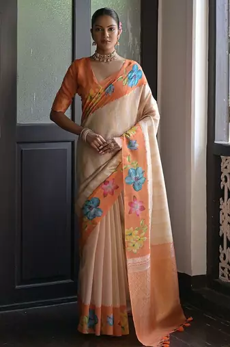 Floral Printed Banarasi Saree