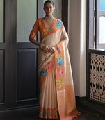 Floral Printed Banarasi Saree