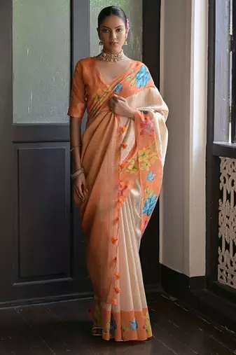 Floral Printed Banarasi Saree