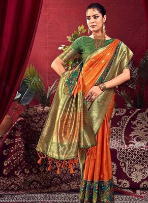 Ethnic Motifs Woven Design Zari Paithani Saree 2
