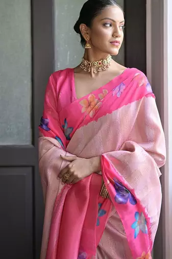 Leheriya Printed Banarasi Saree