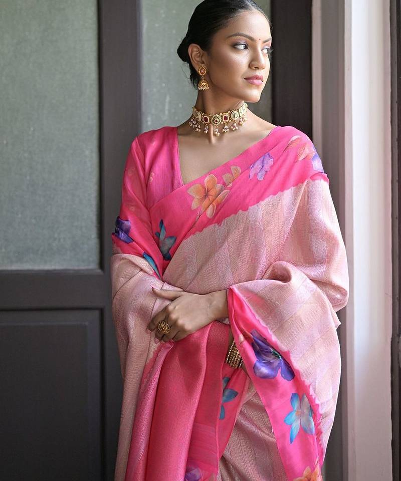 Leheriya Printed Banarasi Saree