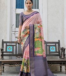 Ethnic Motifs Printed Zari Tussar Saree