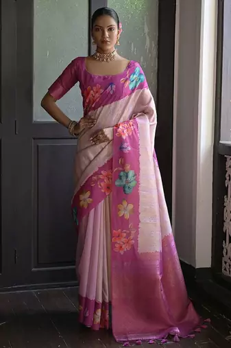 Floral Woven Design Banarasi Saree