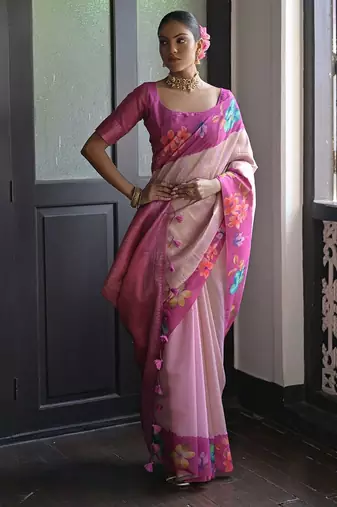 Floral Woven Design Banarasi Saree