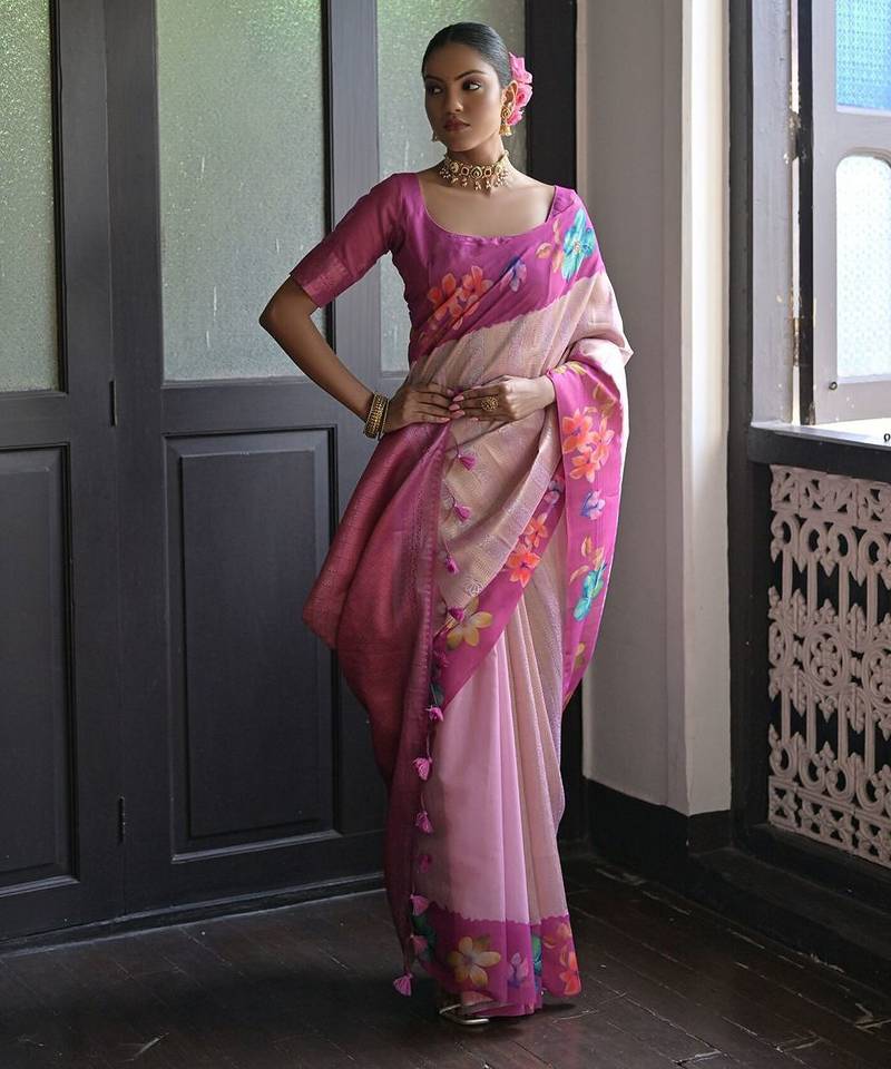 Floral Woven Design Banarasi Saree
