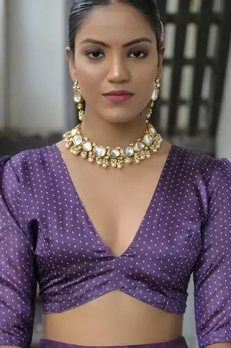 Polka Dots Printed Tussar Saree