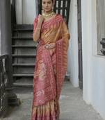 Geometric Printed Tussar Saree