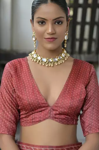 Geometric Printed Tussar Saree