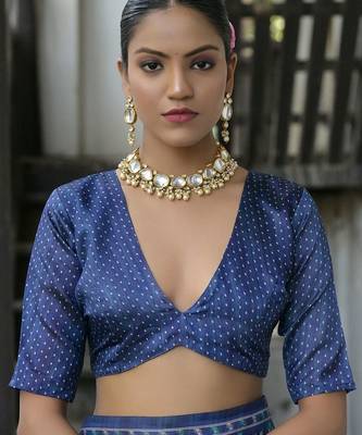 Geometric Printed Tussar Saree 4