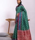 Floral Zari Tussar Saree With Tassels