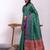 Floral Zari Tussar Saree With Tassels