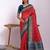 Floral Zari Tussar Saree With Tassels