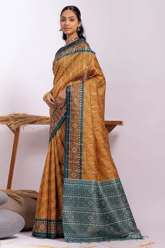 Ethnic Motifs Zari Tussar Saree