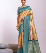 Kalamkari Zari Tussar Saree