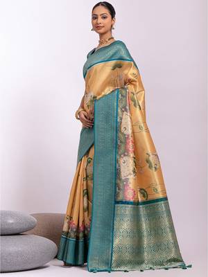 Kalamkari Zari Tussar Saree 2