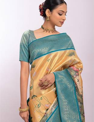 Kalamkari Zari Tussar Saree 4