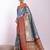 Kalamkari Zari Tussar Saree With Tassels