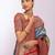 Kalamkari Zari Tussar Saree With Tassels
