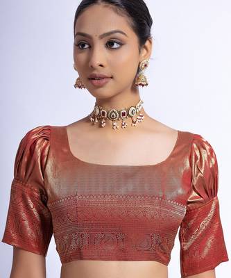 Kalamkari Zari Tussar Saree With Tassels 6