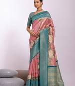 Kalamkari Zari Tussar Saree