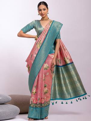 Kalamkari Zari Tussar Saree 2