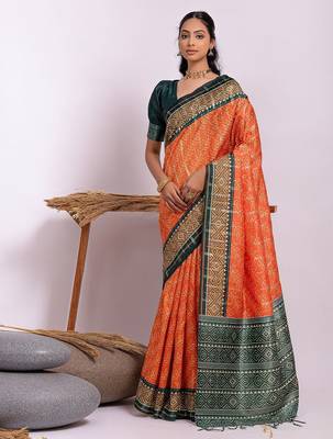 Floral Zari Tussar Saree 1