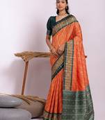 Floral Zari Tussar Saree